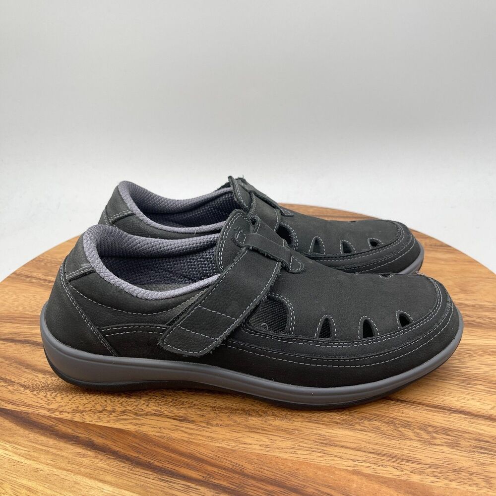 Orthofeet Serene 891 Shoes Womens Size 9 D Wide Black Leather Mary Jane Casual
